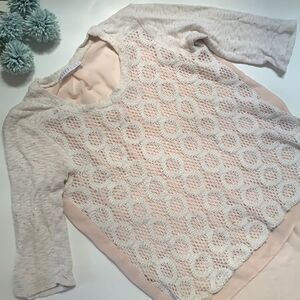 𝅺⭐️ANTHRO Potter’s Pot lace knit front top⭐️